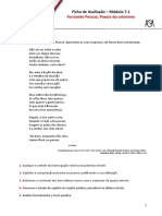 Ficha de Avaliac A o Fernando Pessoa Poesia Do Orto Nimo