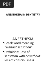 Anesthesia in Dentistry