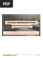 Functions (Mathematical Tools) : Presented by Kailash Sharma