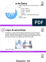 Unidad 3:implementación de La Base de Datos - PL/SQL. Tema: PL/SQL - Básico. PL/SQL - Intermedio