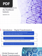 Digital Transformation in The Healthcare Industry