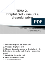 TEMA 2. Dreptul Civil - Ramură A Dreptului Privat