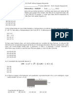 E E Prof Wilma Ragazzi Boccardo - Simulado.matemática - 7º Anos ABCD