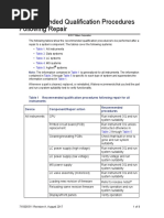 Recommended Qual Proc Following Repair