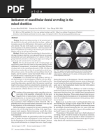 Indicators of Mandibular Dental Crowding in The Mixed Dentition