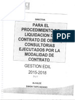 Directiva para La Liquidacion de Contrato de Obras en La Modalidad de Contrato