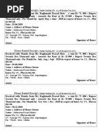 Room Rent Receipt
