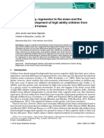 Social Mobility, Regression To The Mean and The Cognitive Development of High Ability Children From Disadvantaged Homes