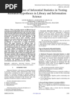 The Application of Inferential Statistics in Testing Research Hypotheses in Library and Information Science