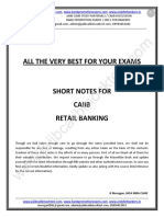 CAIIB-Retail Banking-Short Notes by Murugan-Sep 2021