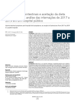 Sintomas Gastrointestinais e Aceitação Da Dieta Hospitalar, Uma Análise