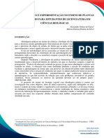 Aulas de Campo e Experimentação No Ensino de Plantas