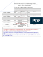 Time Table For Winter 2022 Theory Examination