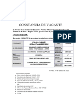 Constancia de Vacante 2022