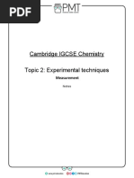 Summary Notes For Experimental Techniques