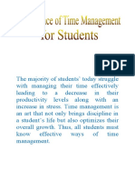 Importance of Time Management For Students