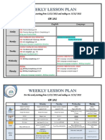 Weekly Plan For Grade 1A1