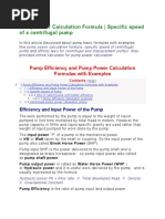 Pump Power Calculation Formula