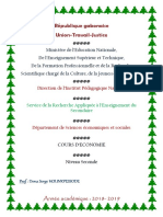 Cours D'economie Seconde 2018-2019