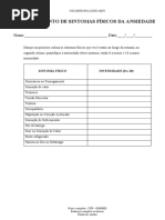 Monitoramento de Sintomas Físicos Da Ansiedade