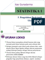 Statistika I - Pertemuan 5 Ukuran Lokasi