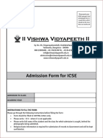 Icse Admission Form 2021-22