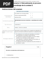 Examen - (AAB01) Cuestionario 2 - Retroalimente El Proceso Enseñanza - Aprendizaje de La Unidad 2