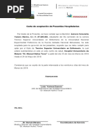 Carta de Aceptación de Pasantías Hospitalarias