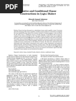 Relative and Conditional Clause Constructions in I Ya Gba Dialect