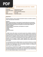 Actividad de Evaluación Final-Examen - Comunicación Oral y Escrita