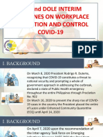 Dti and Dole Interim Guidelines On Workplace Prevention and Control Covid-19