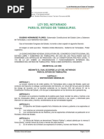 Ley Del Notariado para El Estado de Tamaulipas.: Última Reforma POE No. 36 23-03-2017