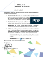 Circular 22 Información Importante 2022