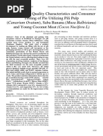 Development, Quality Characteristics and Consumer Testing of Pie Utilizing Pili Pulp (Canarium Ovatum), Saba Banana (Musa Balbisiana) and Young Coconut Meat (Cocos Nucifera L)