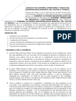 Acta Constitutiva Del Sindicato de Choferes y Operadores