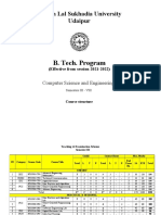 B. Tech. CSE Course Structure MLSU 2021-22 and 2022-23 (3rd and 4th Sem)