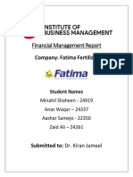 Fatima Fertilizer Financial Management Report