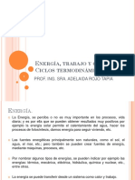 Energía, Trabajo y Calor. Ciclos Termodinámicos