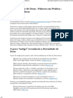 A Eternidade de Deus - Palavra em Prática - Estudos Bíblicos