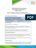 Guia de Actividades y Rúbrica de Evaluación - Unidad 2 - Tarea 3 - Identificación Morfológica y Organigráfica de Las Plantas