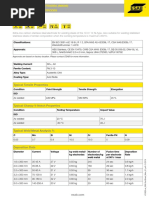 Typical Tensile Properties: Approvals Are Based On Factory Location. Please Contact ESAB For More Information