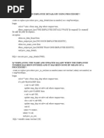 1) / Displaying The Employee Details by Using Procedure