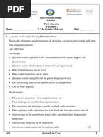 System Life Cycle Worksheet Answer