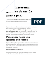 Cómo Hacer Una Guitarra de Cartón Paso A Paso