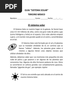 Guia Sistema Solar Tercero Basico (Alumnos Asincrónicos)