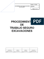 Procedimiento de Trabajo Seguro Excavación Excavaciones