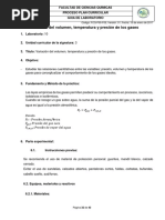 Guía Variación Del Volumen, Temperatura y Presión de Los Gases