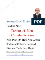 Strength of Materials - Torsion of Non Circular Section - Hani Aziz Ameen