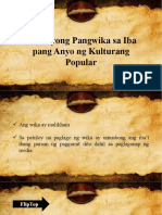 Sitwasyong Pangwika Sa Iba Pang Anyo NG Kulturang Popular