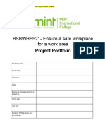 BSBWHS521-Ensure A Safe Workplace For A Work Area: Project Portfolio